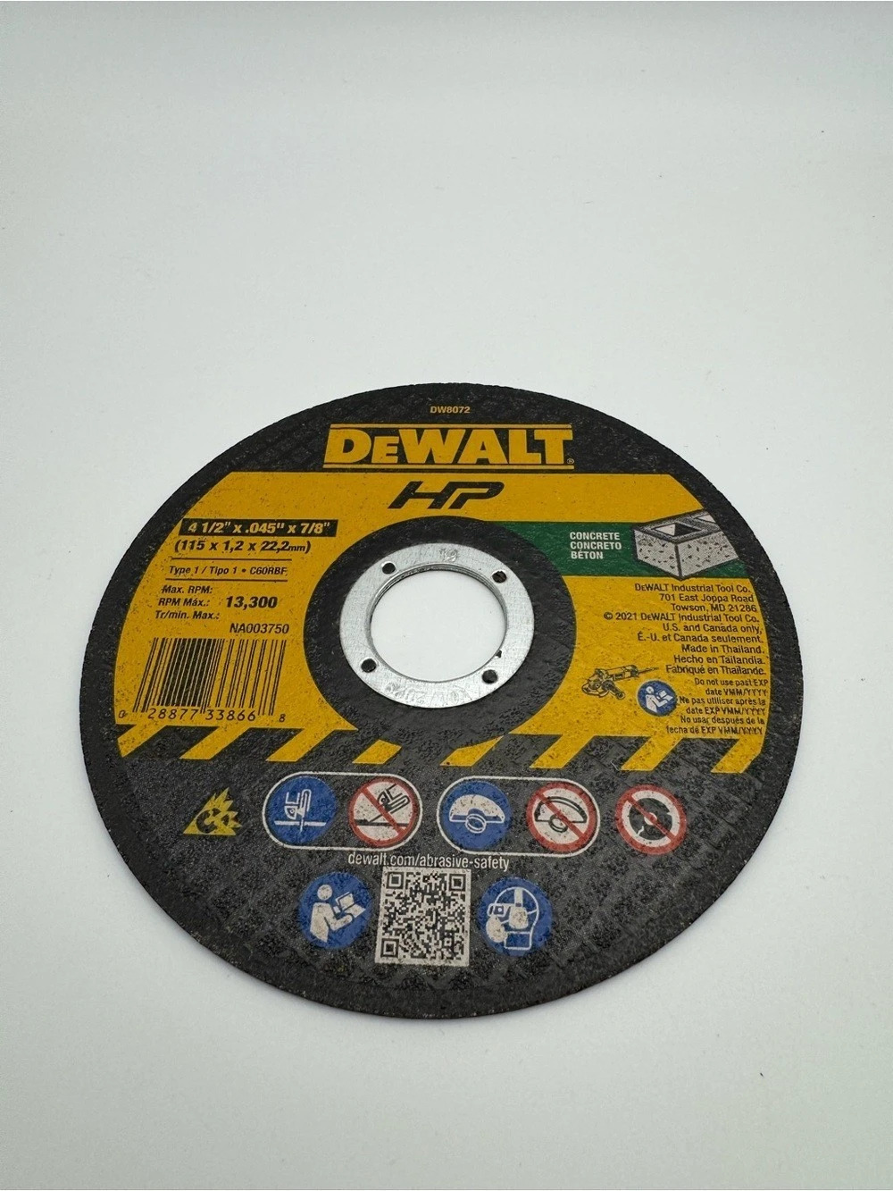 DEWALT HP Abrasive Cutting Disc Black & Yellow